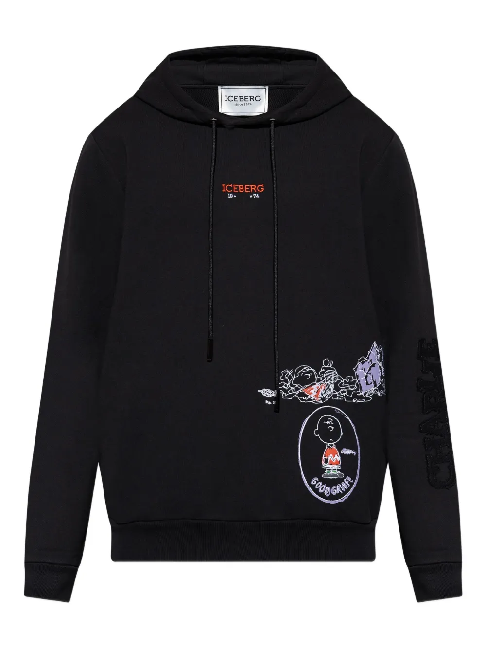 Iceberg Peanuts-embroidered hoodie | Black | Image 1