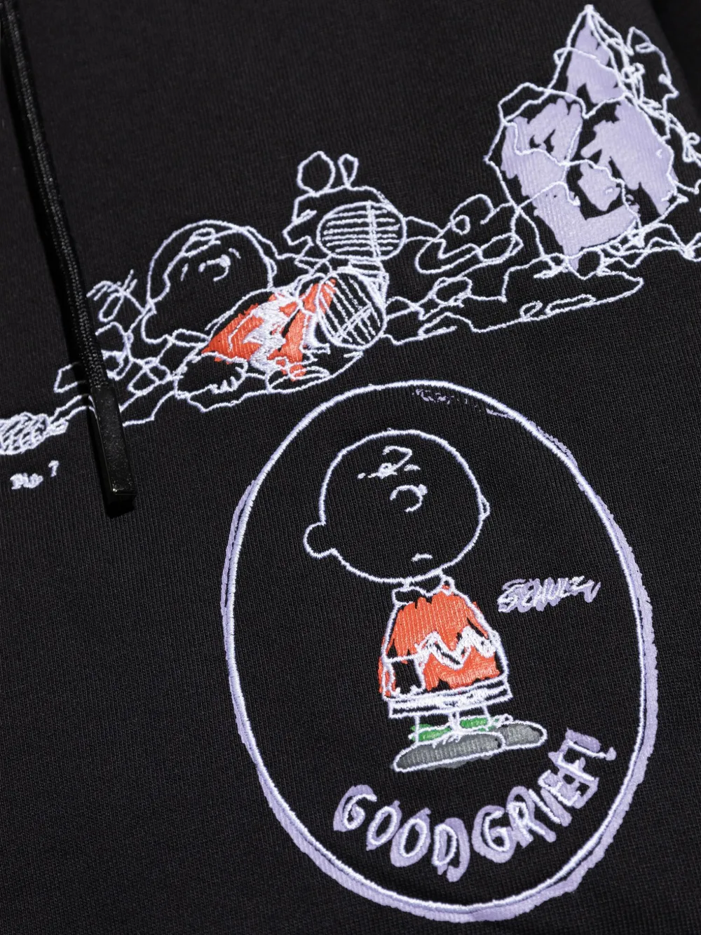 Iceberg Hoodie met geborduurde Peanuts Zwart