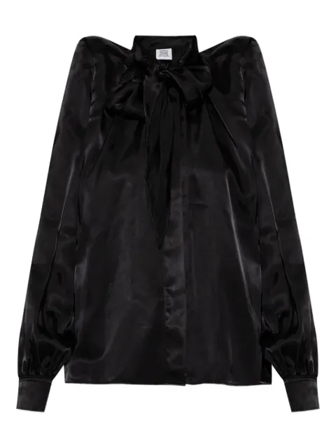 VETEMENTS shoulder-pads bow shirt 