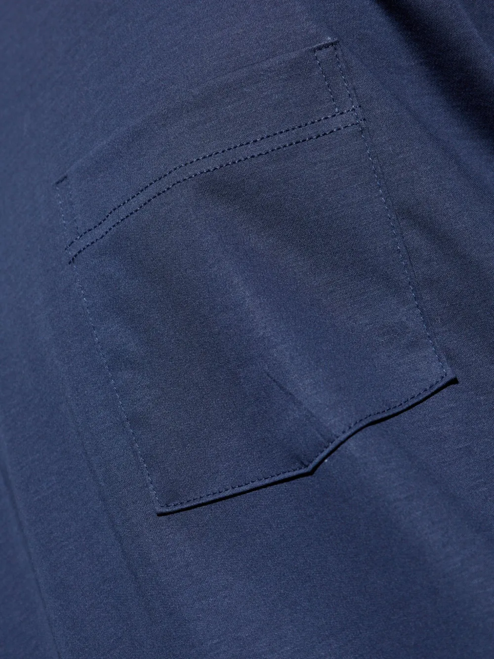 Hanro Pyjama met V-hals en zak Blauw