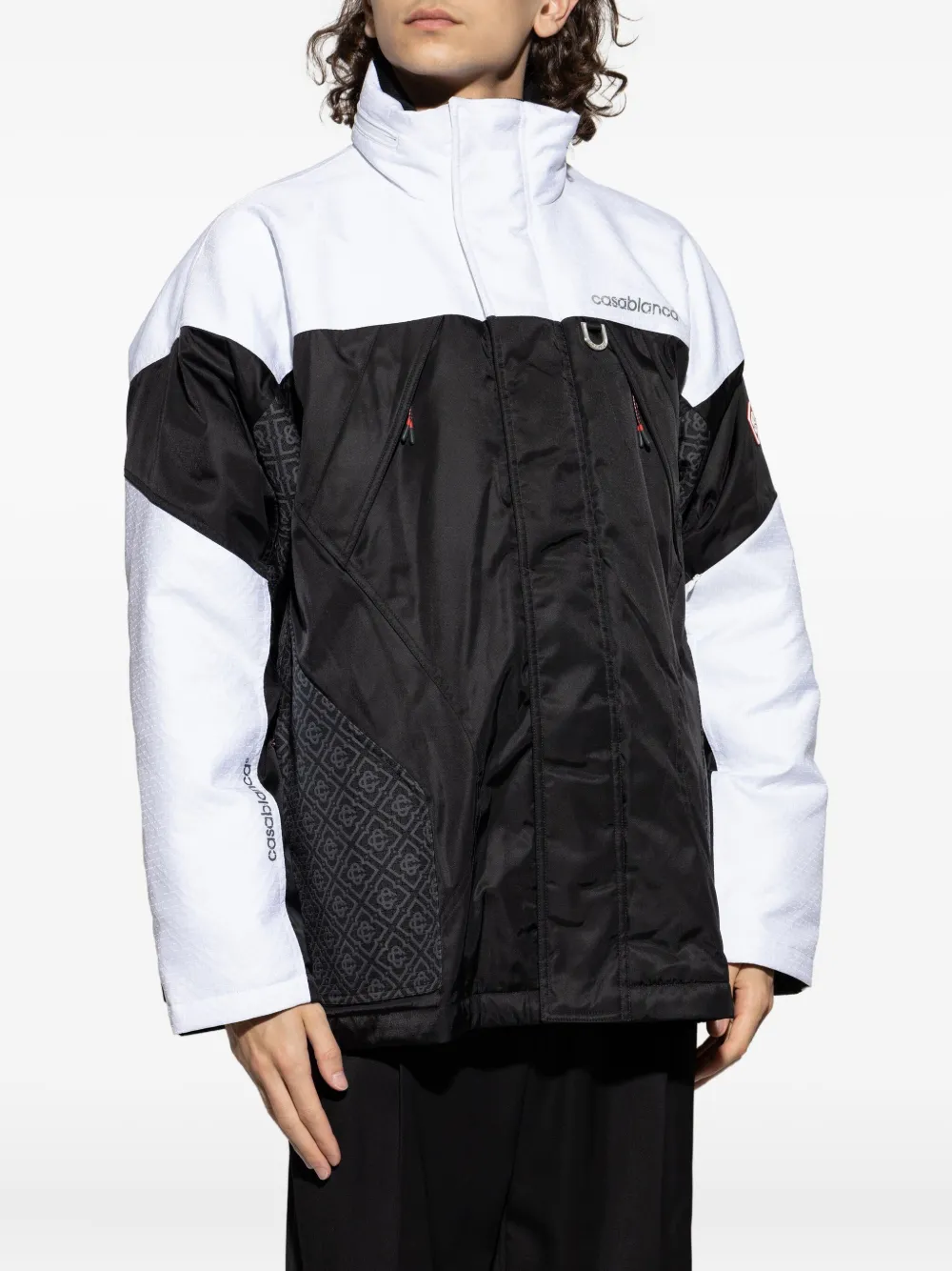 Casablanca Color-block Long Sleeve Casual Jacket In Black
