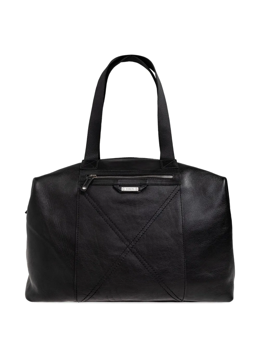 Iceberg zip leather tote bag | Black | Image 1