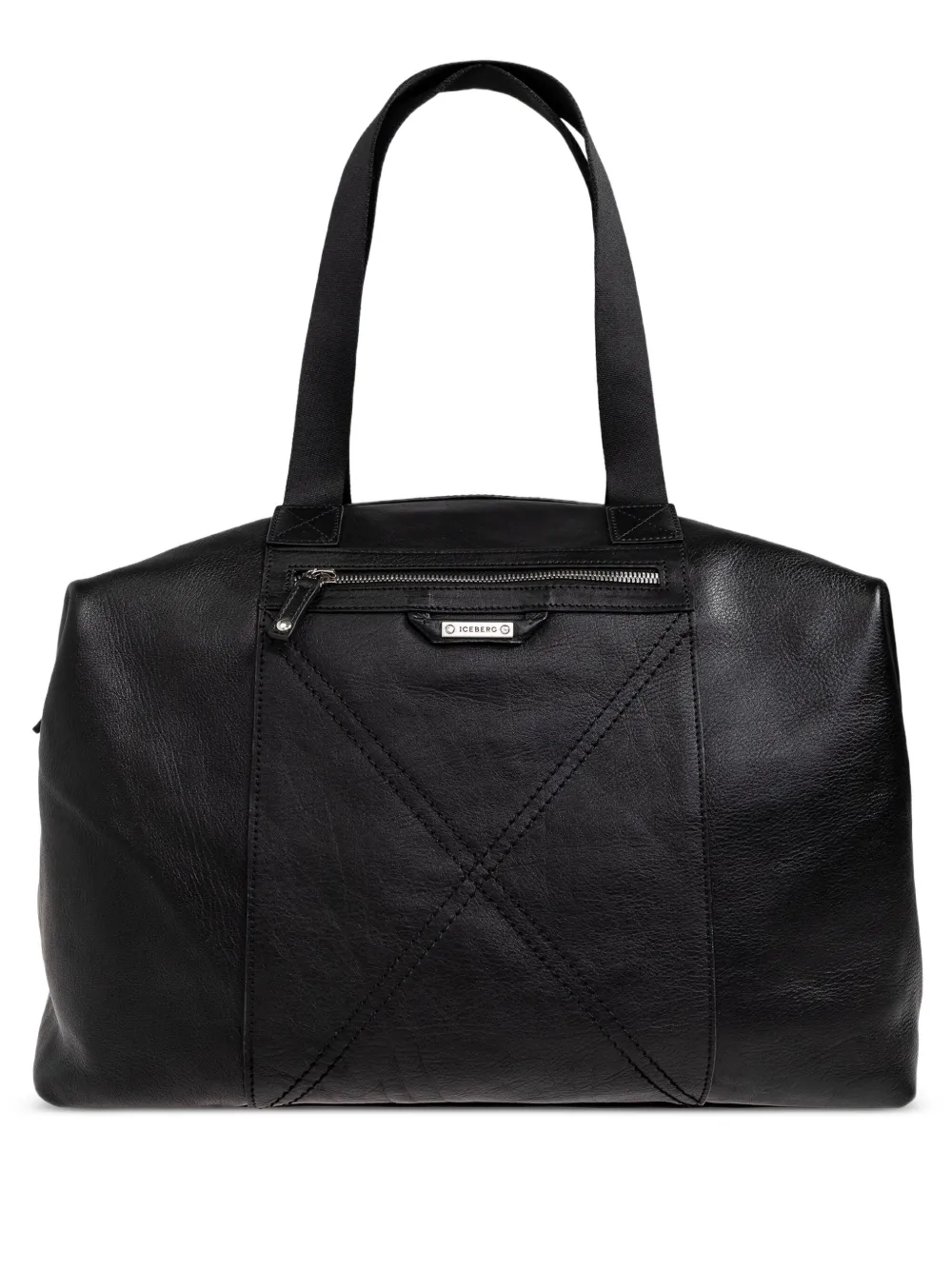 Iceberg zip leather tote bag | Black | Image 1