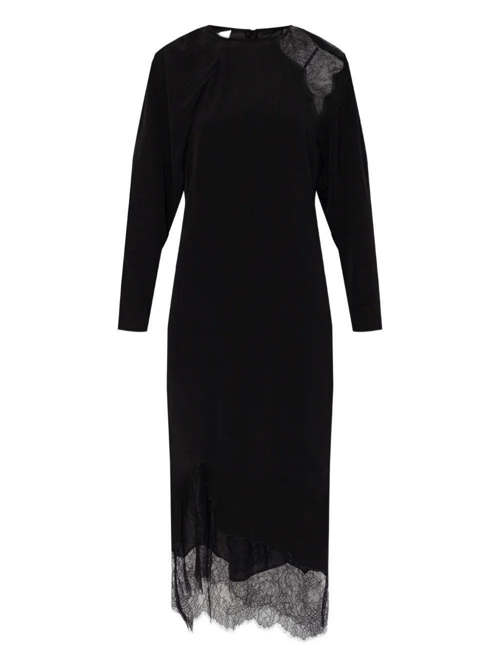 Iro Adima Lace-panel Midi Dress In Black