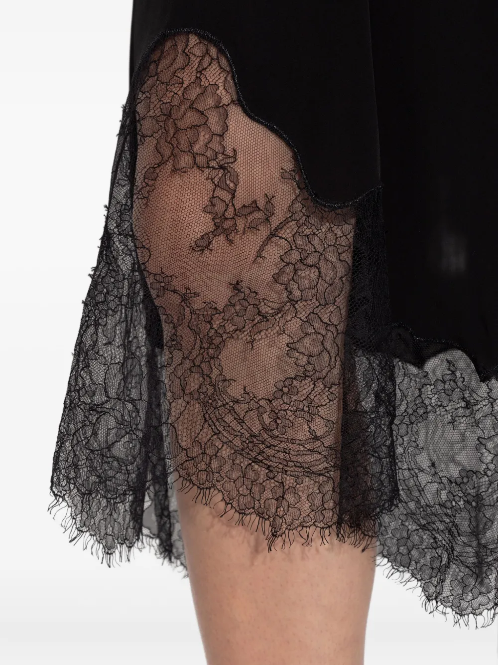 Iro Adima Lace-panel Midi Dress In Black