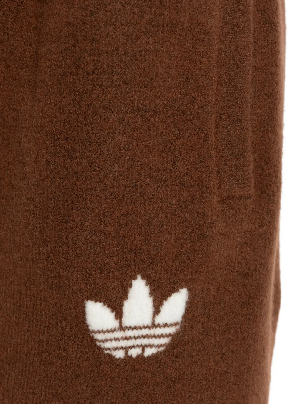 Adidas Originals Logo Drawstring Knit Trousers In Brown