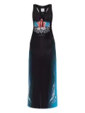 Casablanca Blades Slinky jersey midi dress - Black