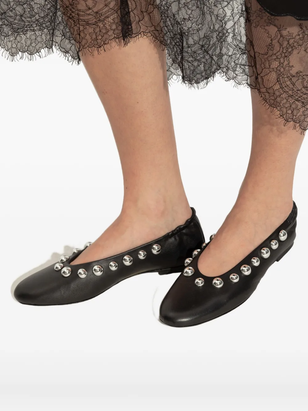 Iro Studded Ballet Flats In Black