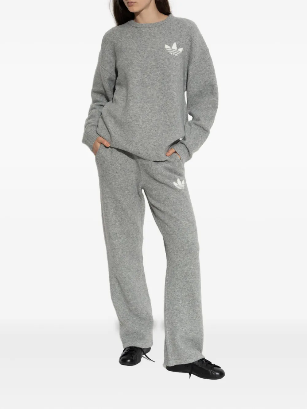 Adidas Trainingsbroek met trekkoord en logo - Grijs
