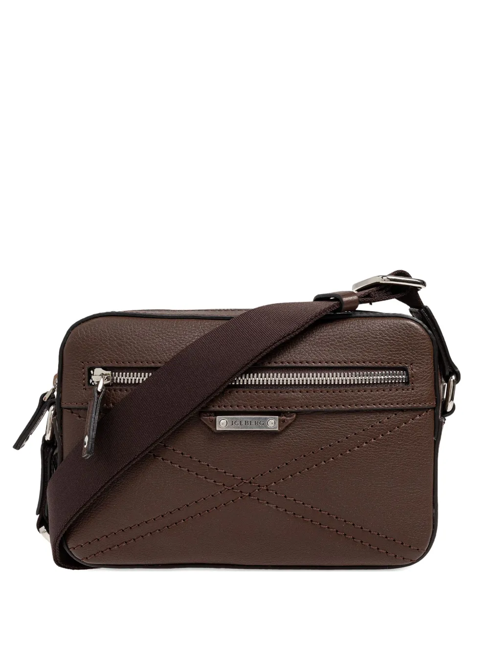 Iceberg Logo-plaque Leather Shoulder Bag In Brown