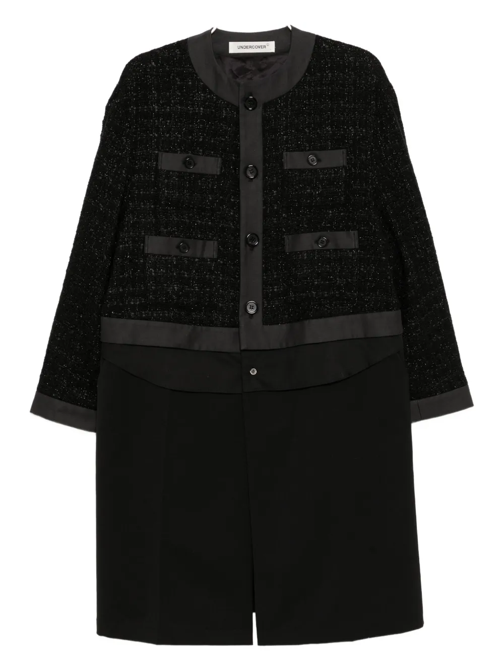 Undercover wool-blend tweed coat | Black | Image 1
