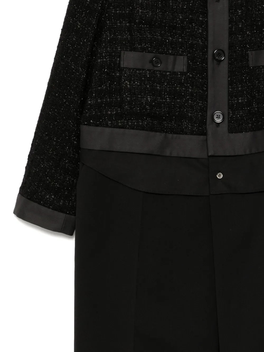Undercover Wool-blend Tweed Coat In Black