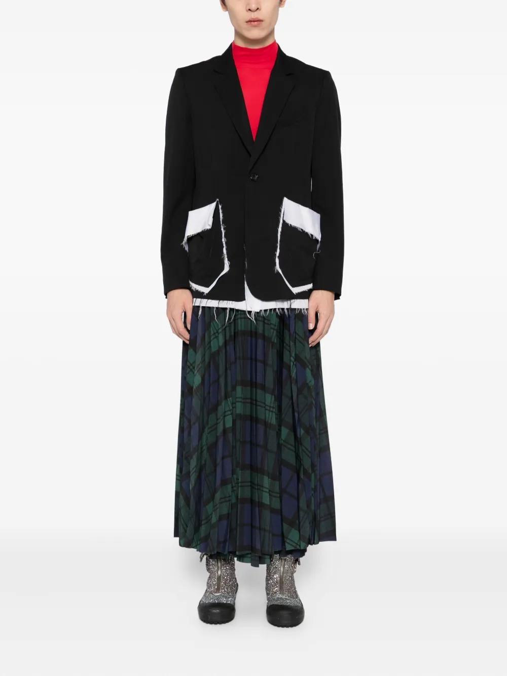 Masu Pleated Wrap Skirt In Green