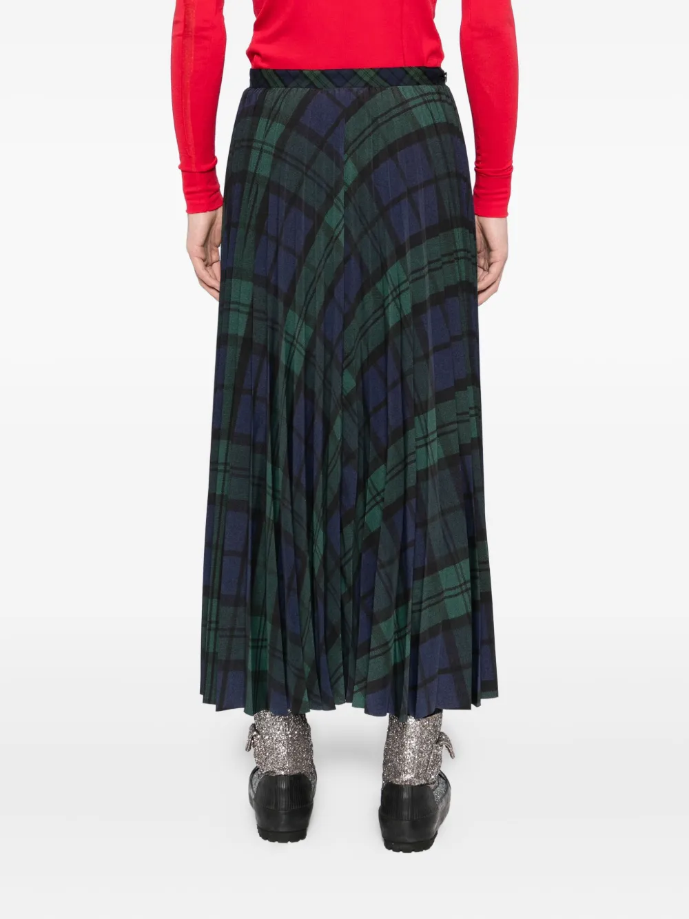 Masu Pleated Wrap Skirt In Green