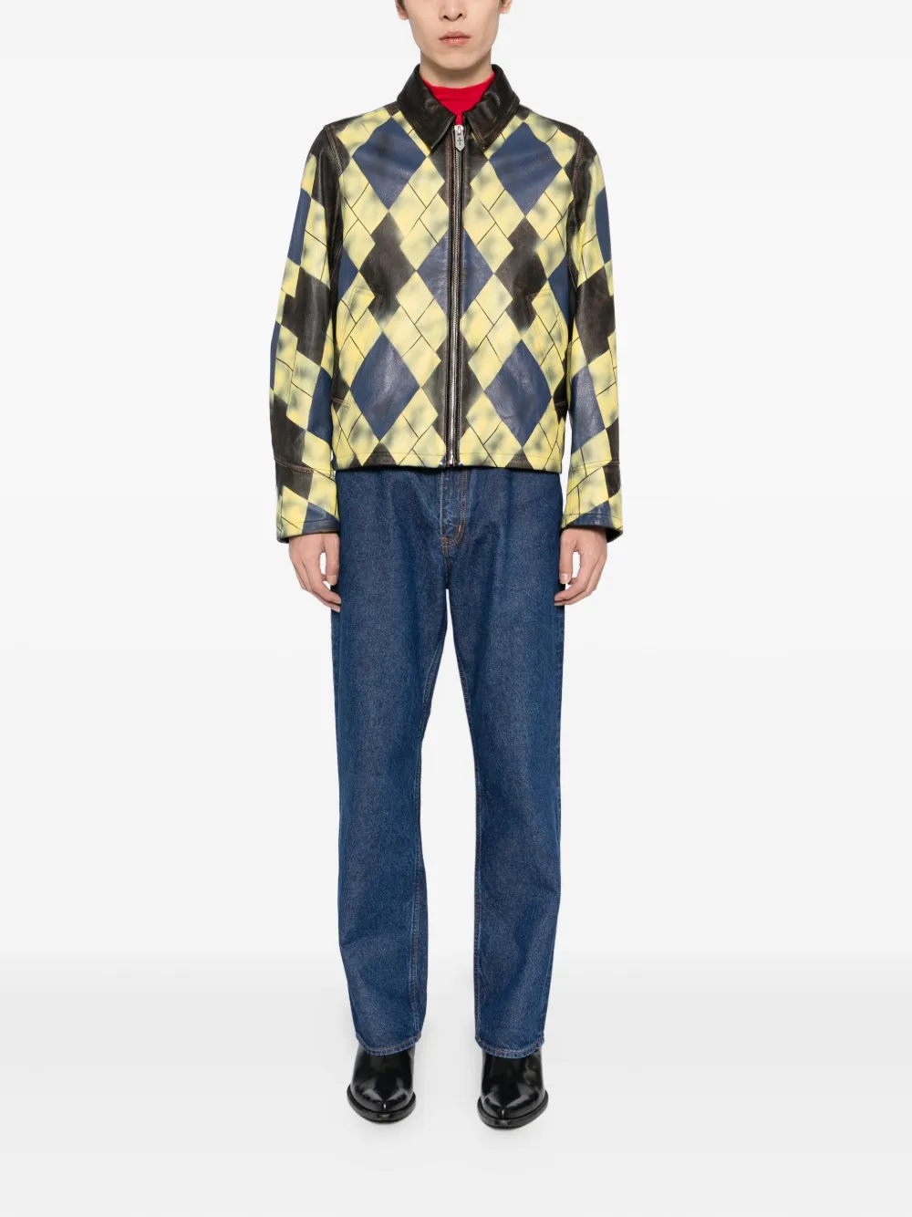 MASU checked leather jacket | Leather Jackets | Image 2