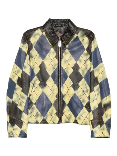 MASU checked leather jacket