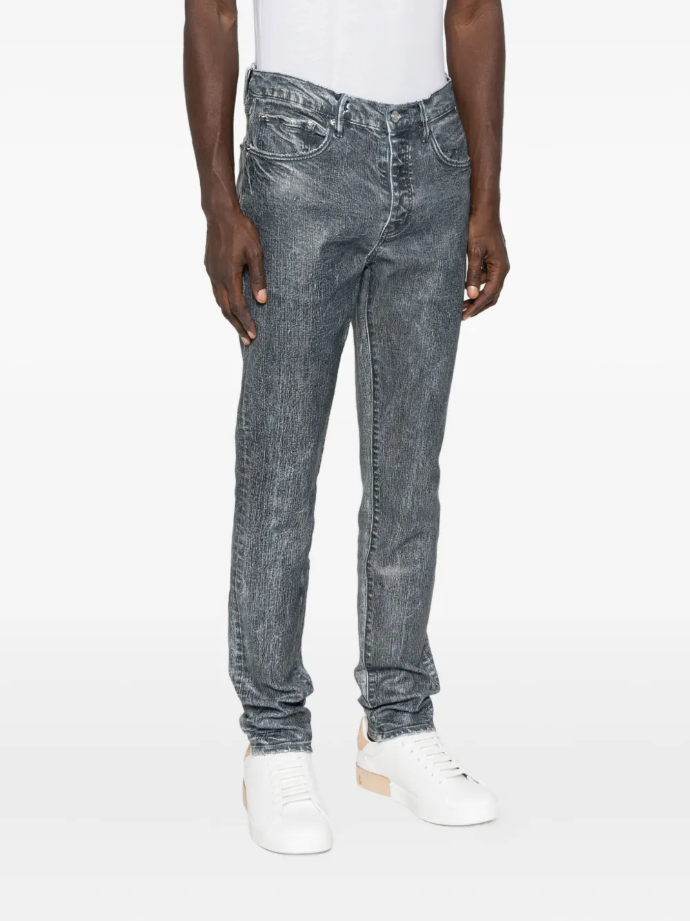 Purple Brand Jeans met acid-wassing Blauw