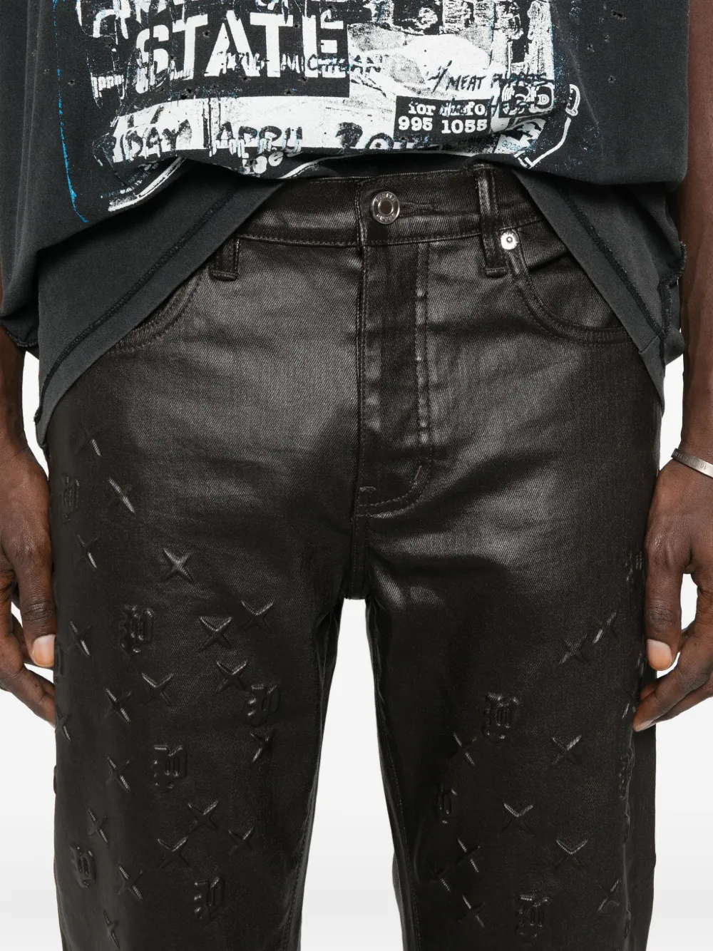 Purple Brand Jeans met ster-reliëf Zwart