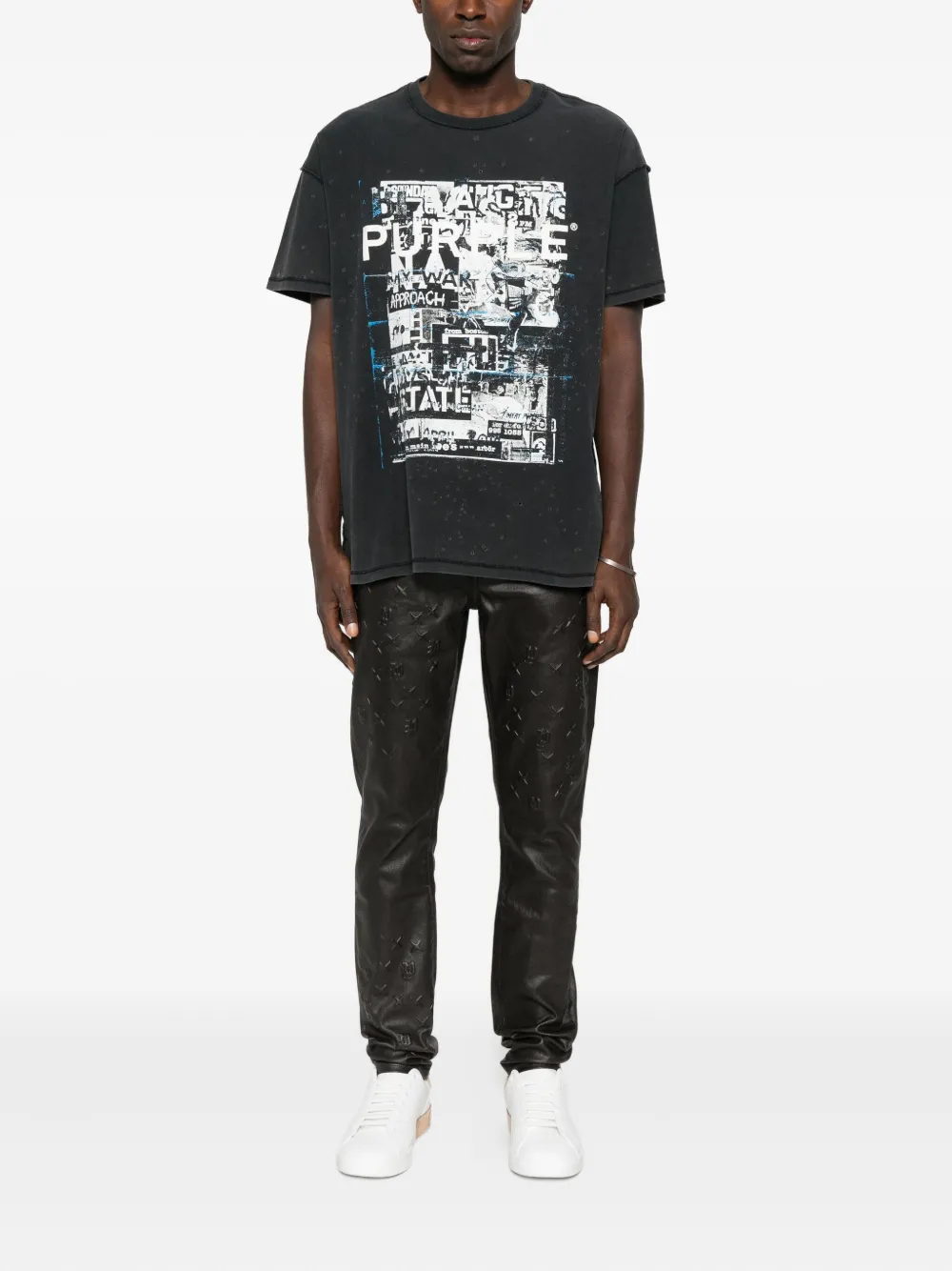 Purple Brand star-embossed jeans - Zwart
