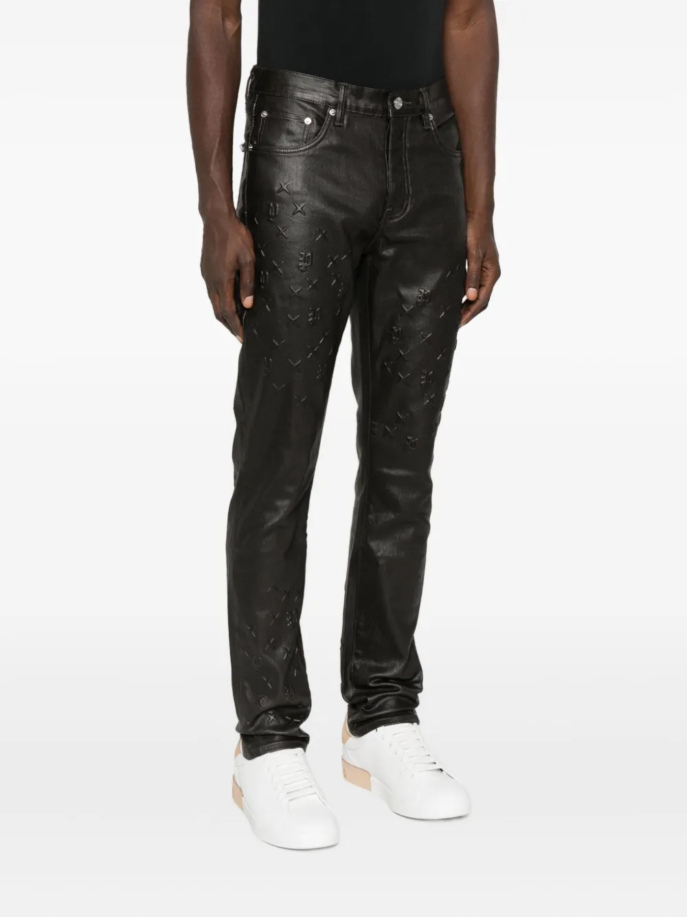 Purple Brand Jeans met ster-reliëf Zwart