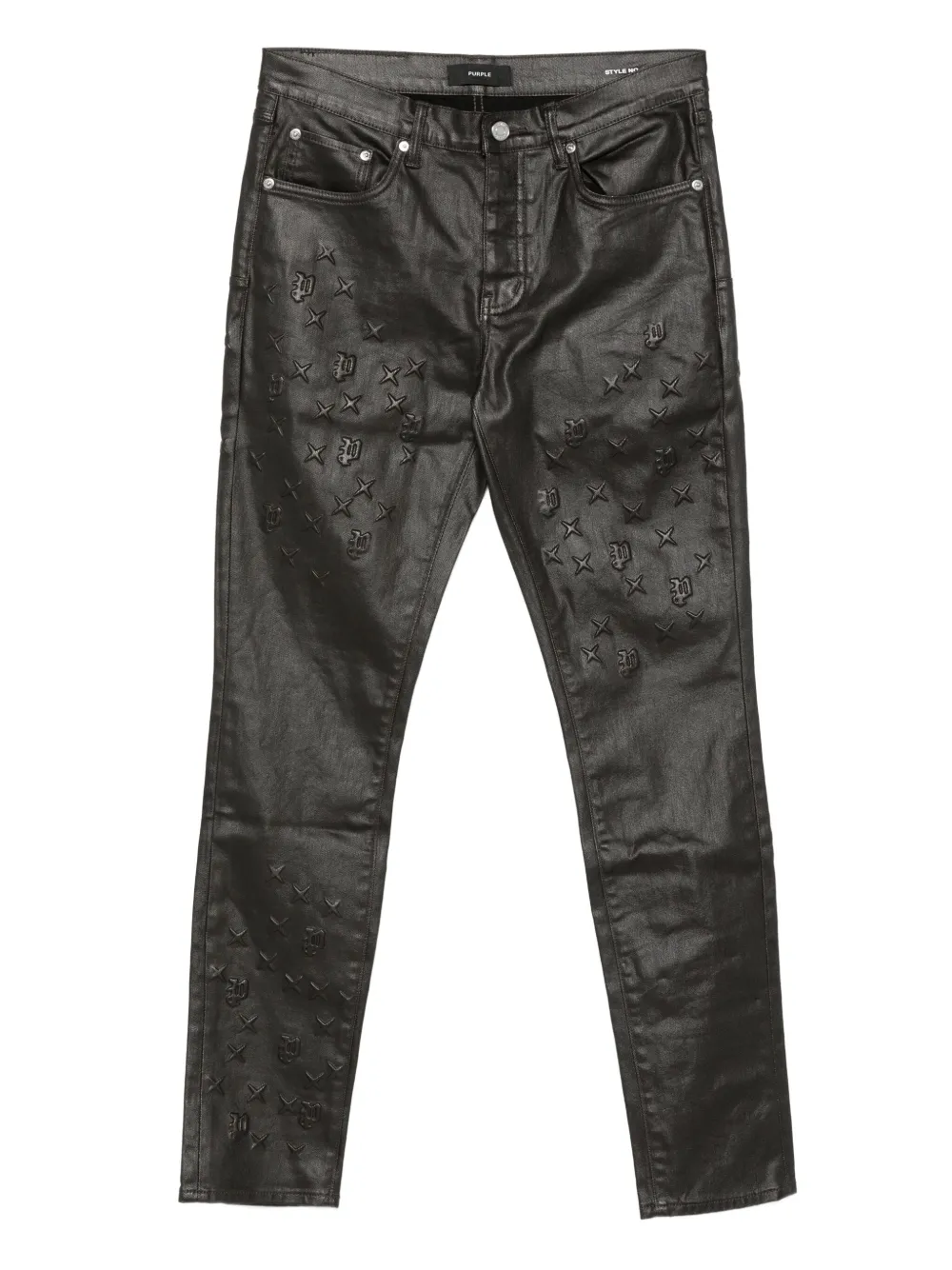 Purple Brand star-embossed jeans - ブラック Purple Brand star-embossed jeans - ブラック