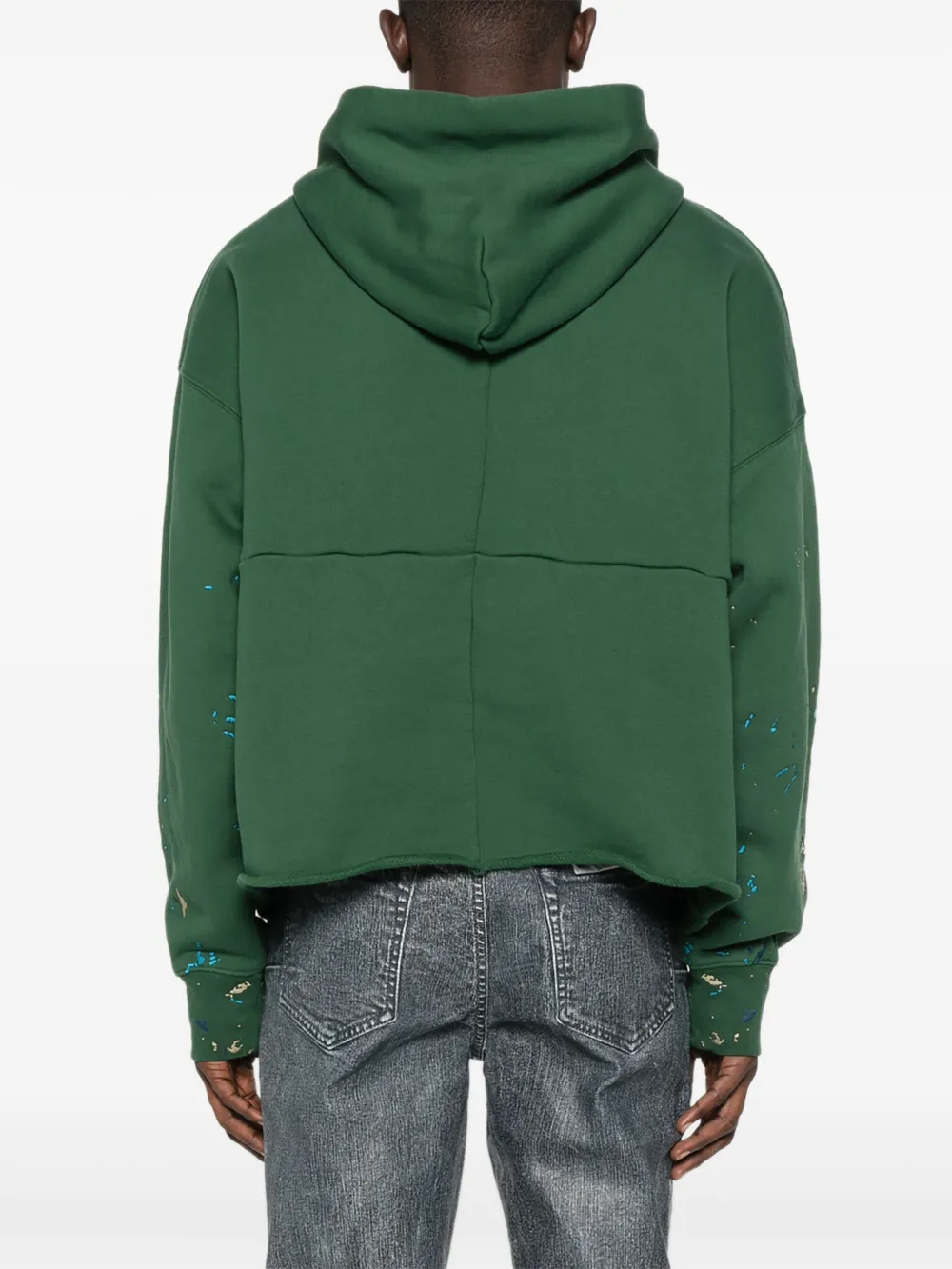 Purple Brand Hoodie met logoprint en verfspatten-effect Groen