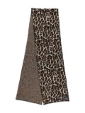 ANINE BING leopard print wool scarf - Brown