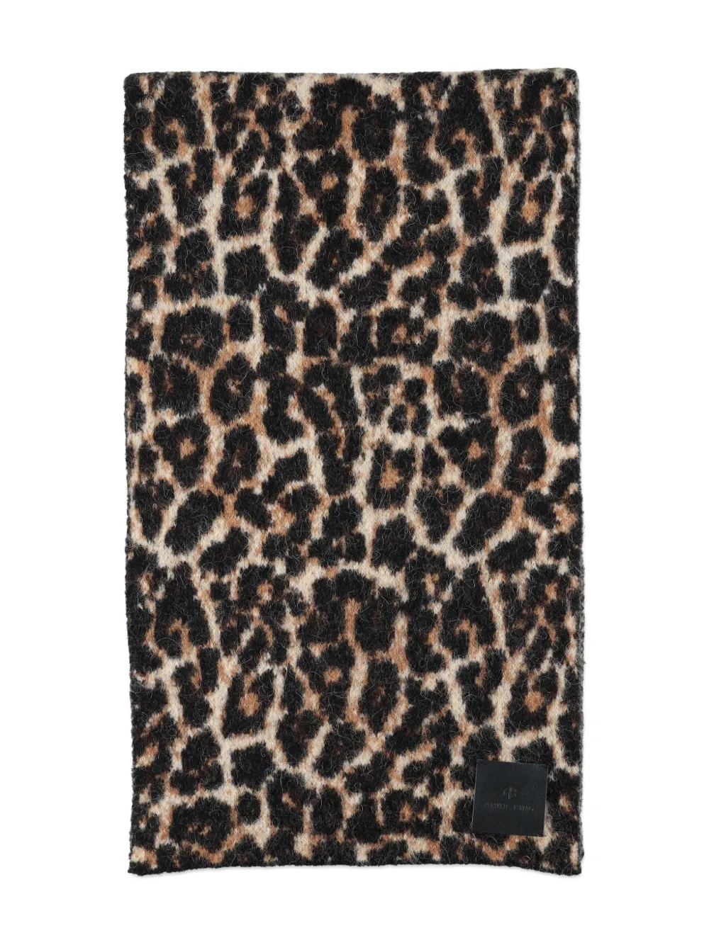 ANINE BING Wollen sjaal met luipaardprint - Bruin