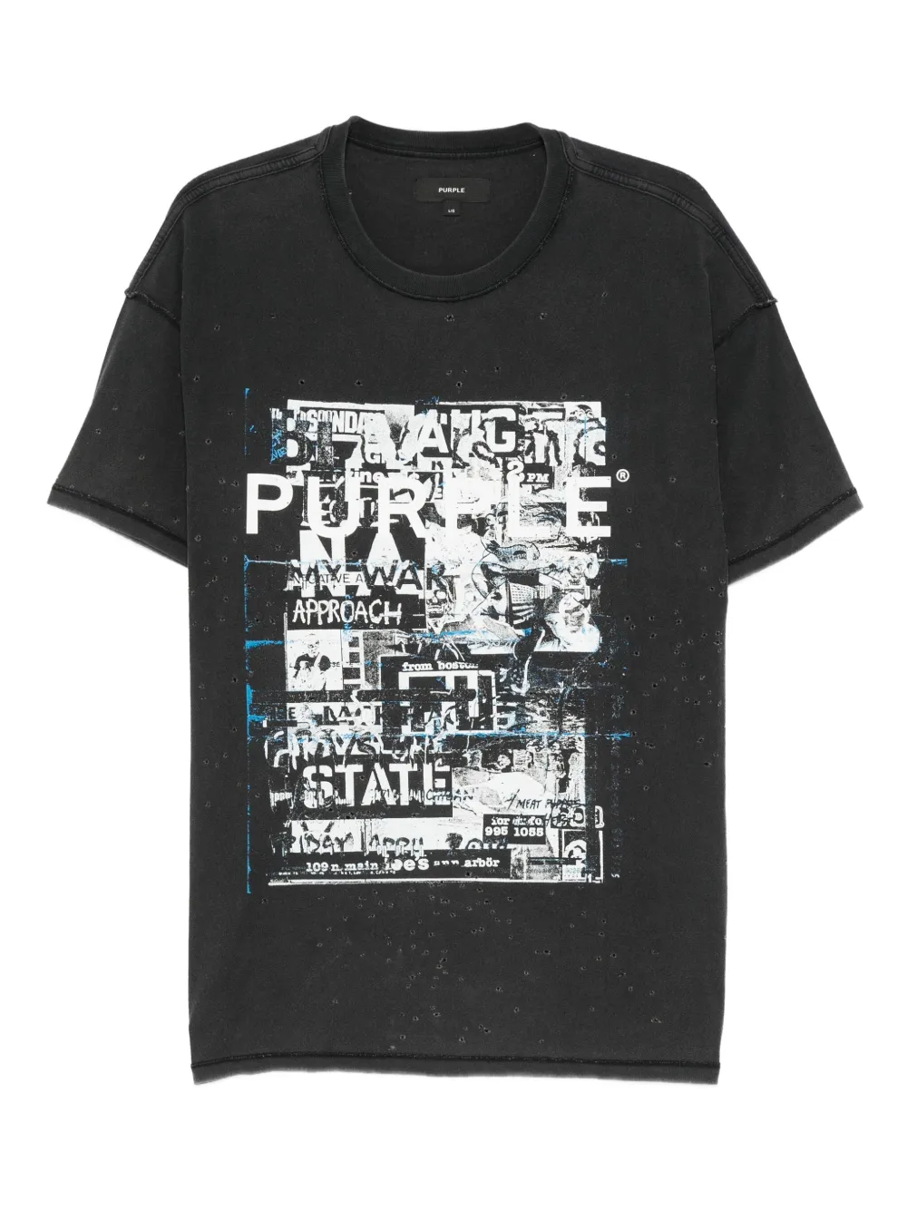 Purple Brand graphic-print distressed T-shirt | Black | Image 1