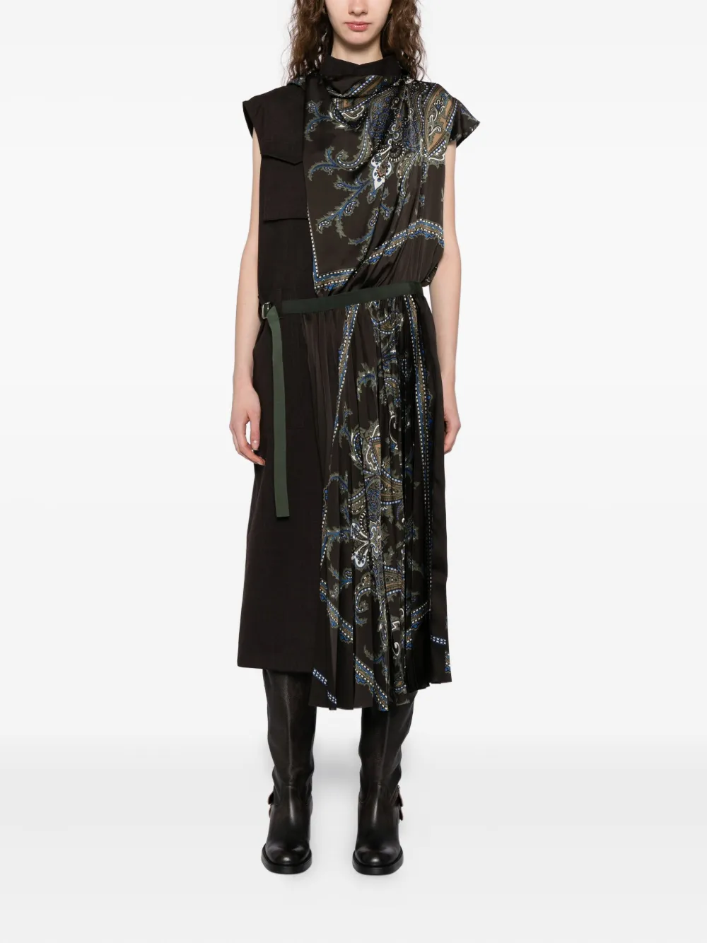 Sacai Jurk met bloemenprint - Bruin