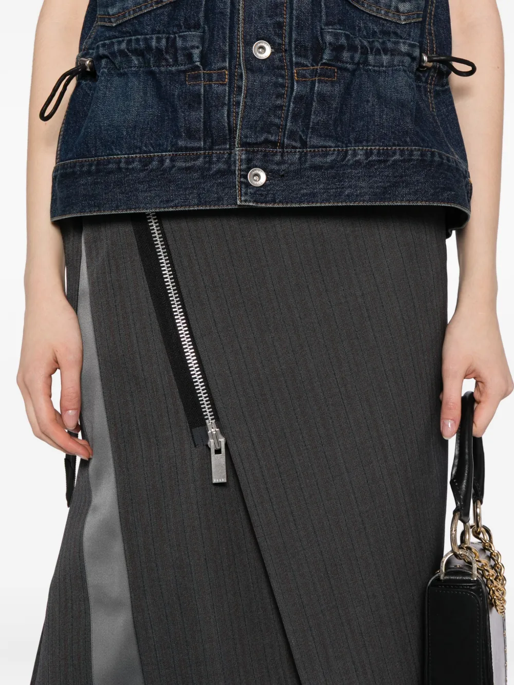 Sacai Asymmetric Skirt In Gray