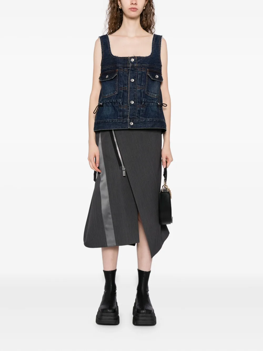 Sacai Asymmetrische rok - Grijs