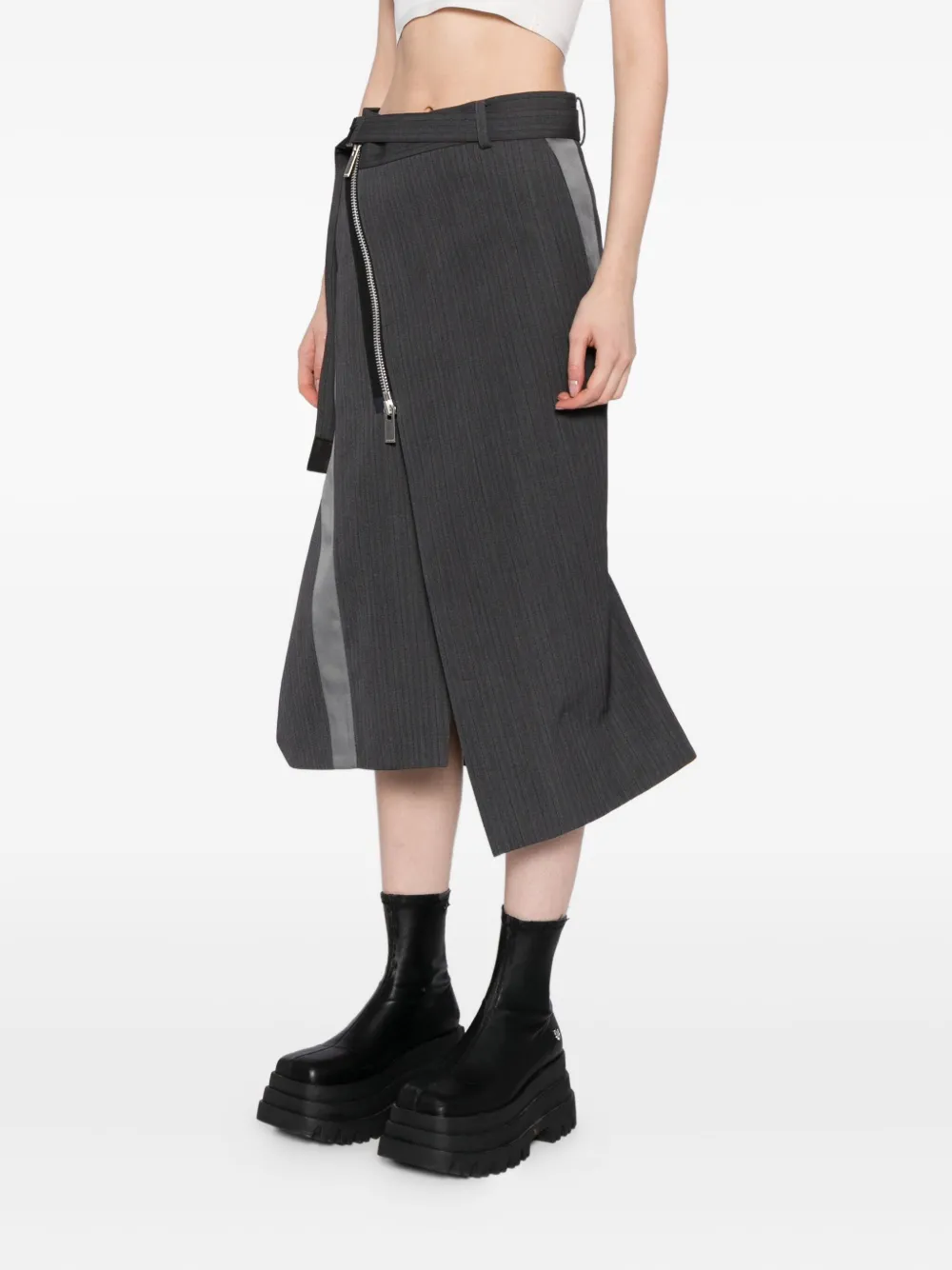 Sacai Asymmetric Skirt In Gray