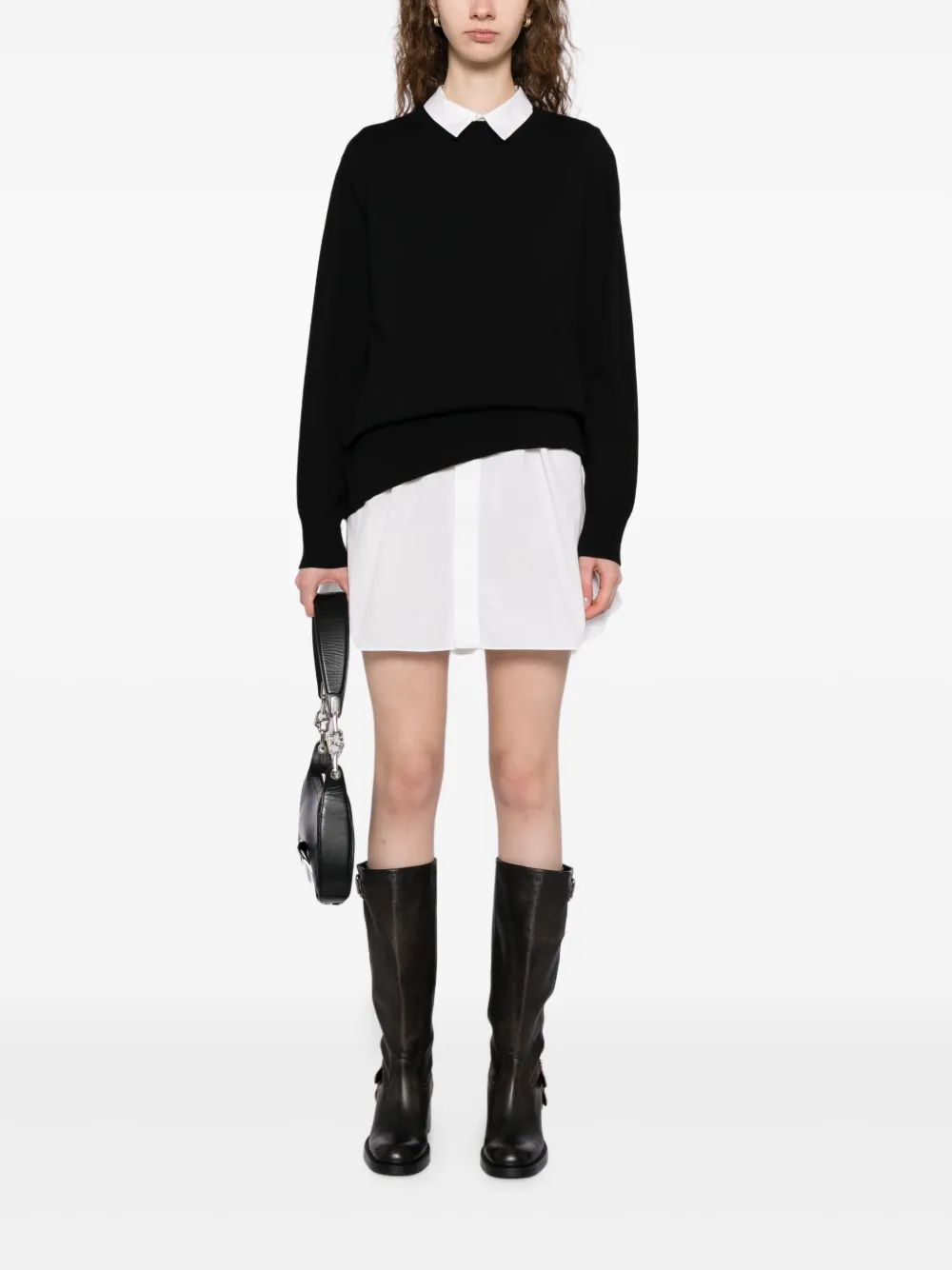 Sacai Blousejurk met klassieke kraag - Wit