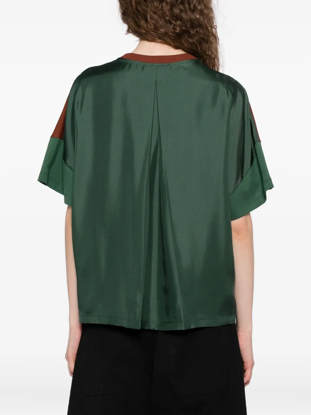 LOEWE T-shirt van zijde-katoenblend met logo Bruin