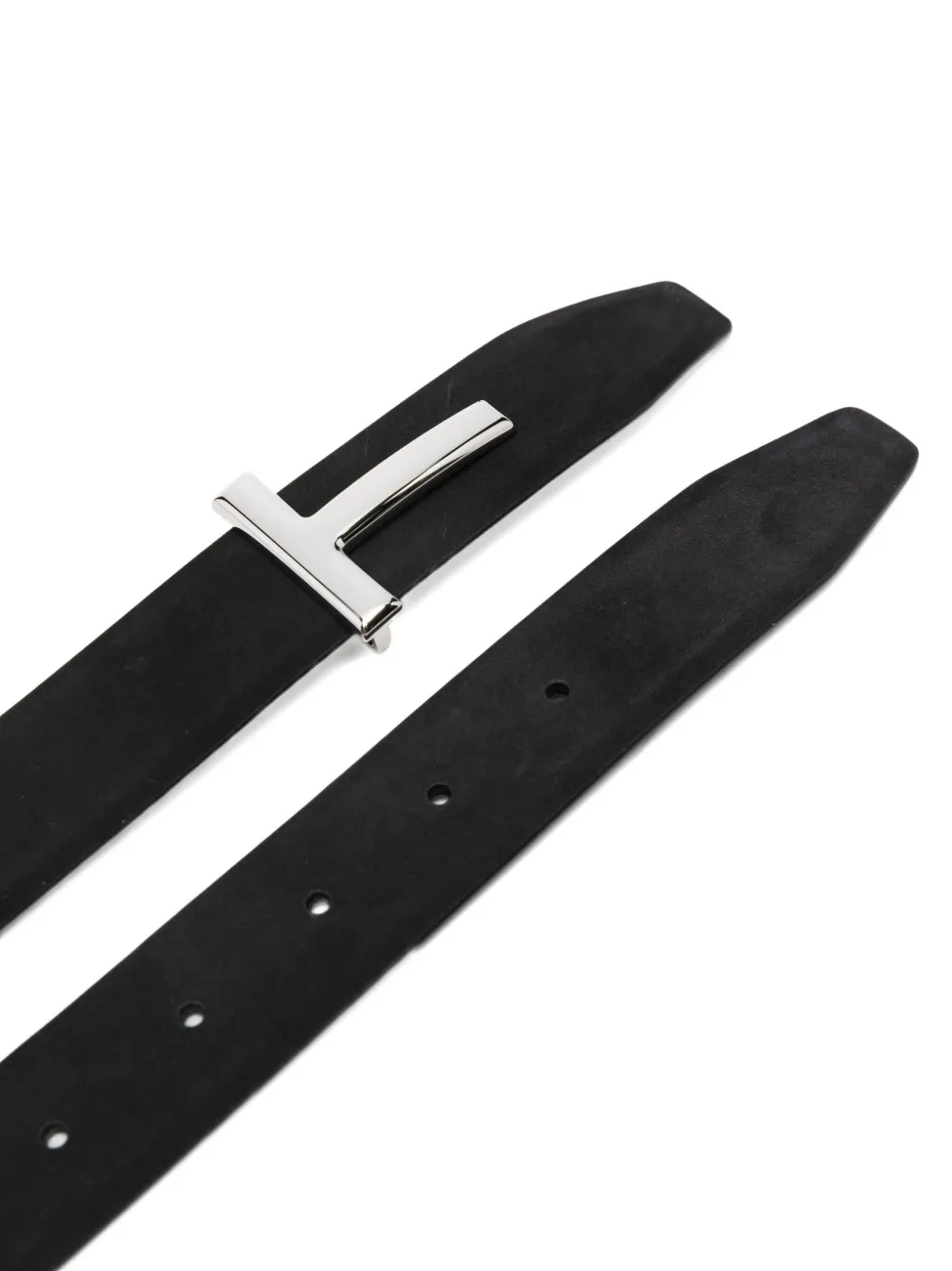 TOM FORD Suède riem met T-gesp - Zwart