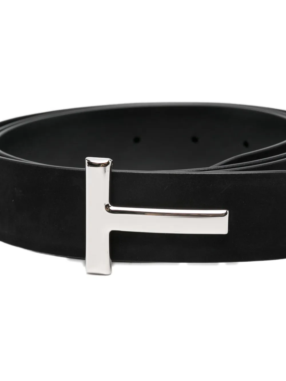 Tom Ford T-buckle Suede Belt Accessories In Black