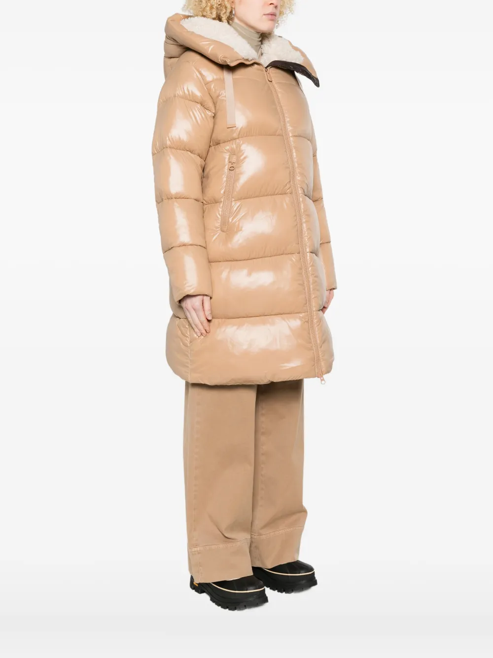 Save The Duck Hooded Puffer Coat In Neutral