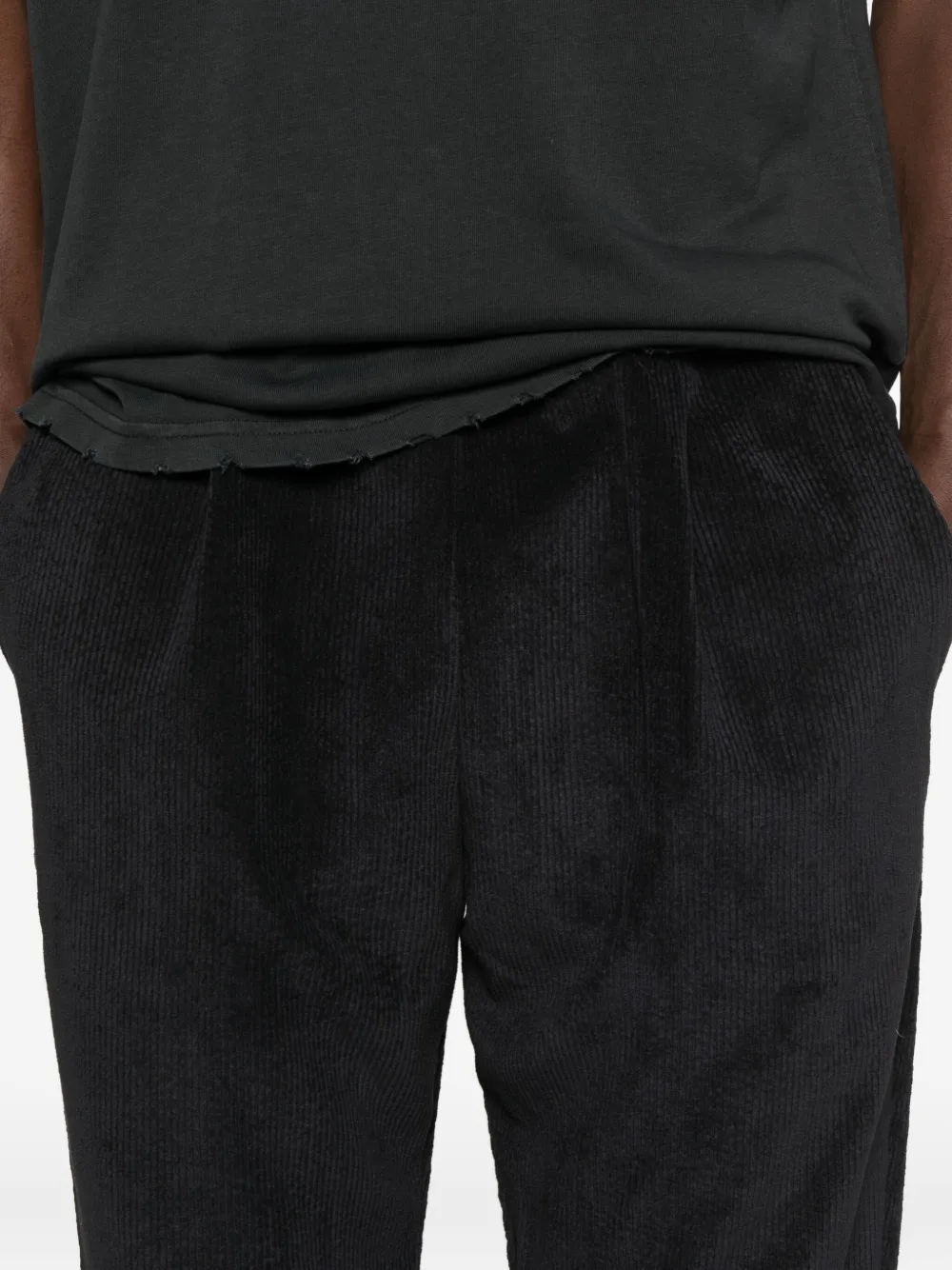Family First Ribfluwelen broek met zak Zwart