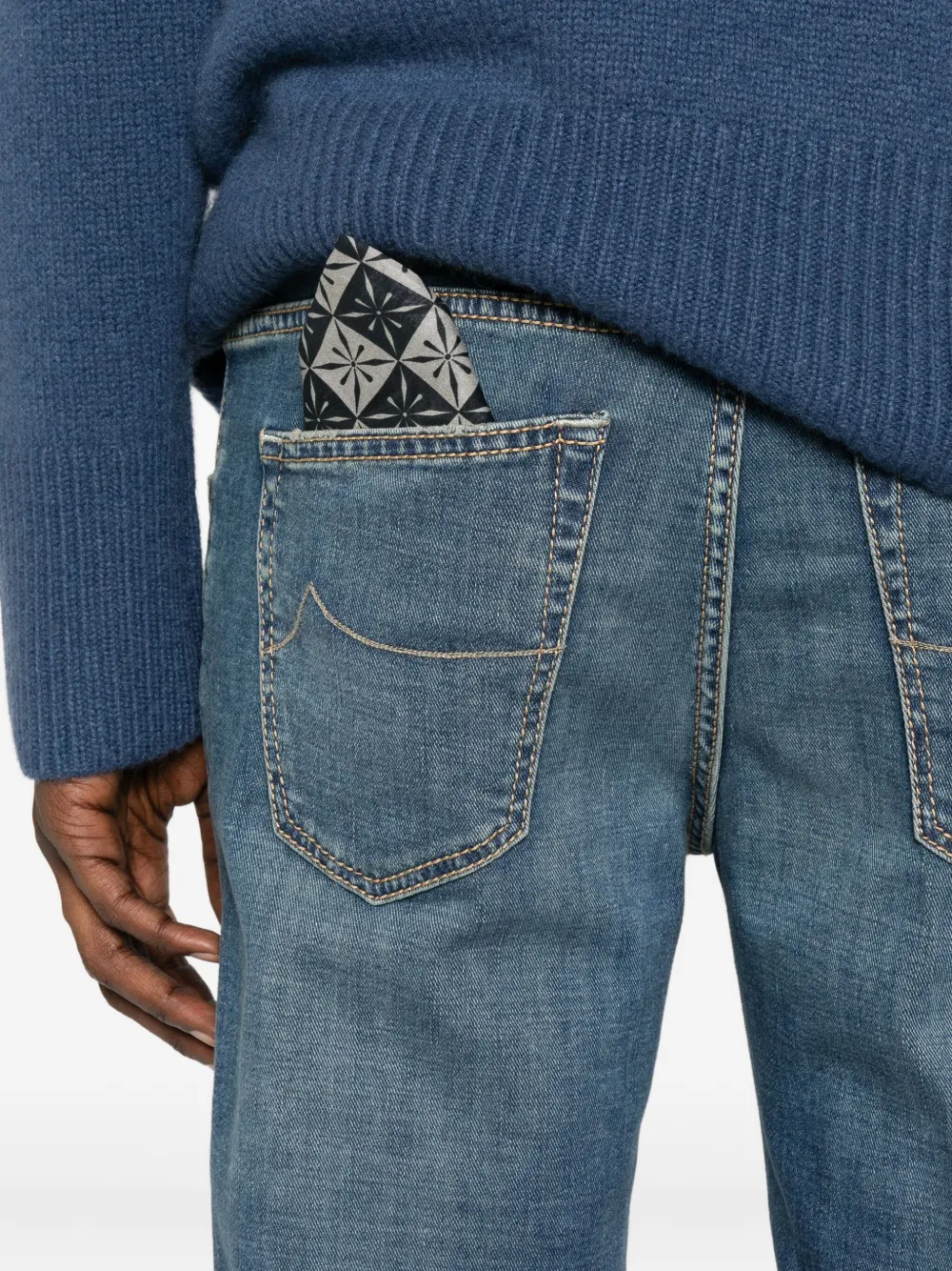 Jacob Cohen Faded Distressed Jeans In Blue