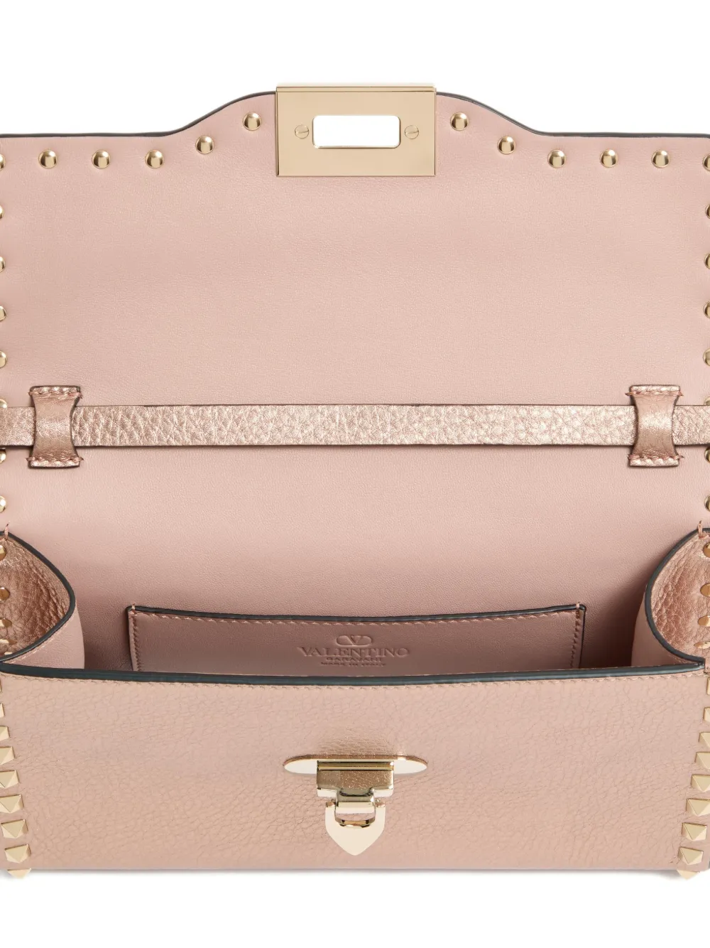 small Rockstud grainy leather crossbody bag