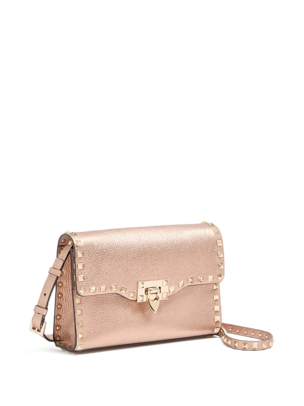 small Rockstud grainy leather crossbody bag