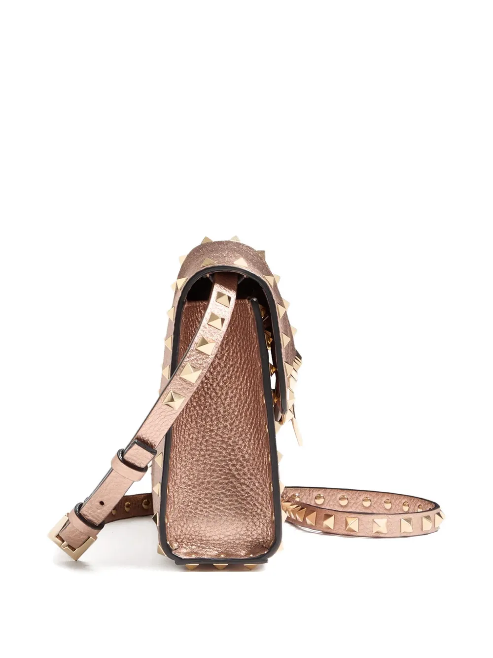 small Rockstud grainy leather crossbody bag