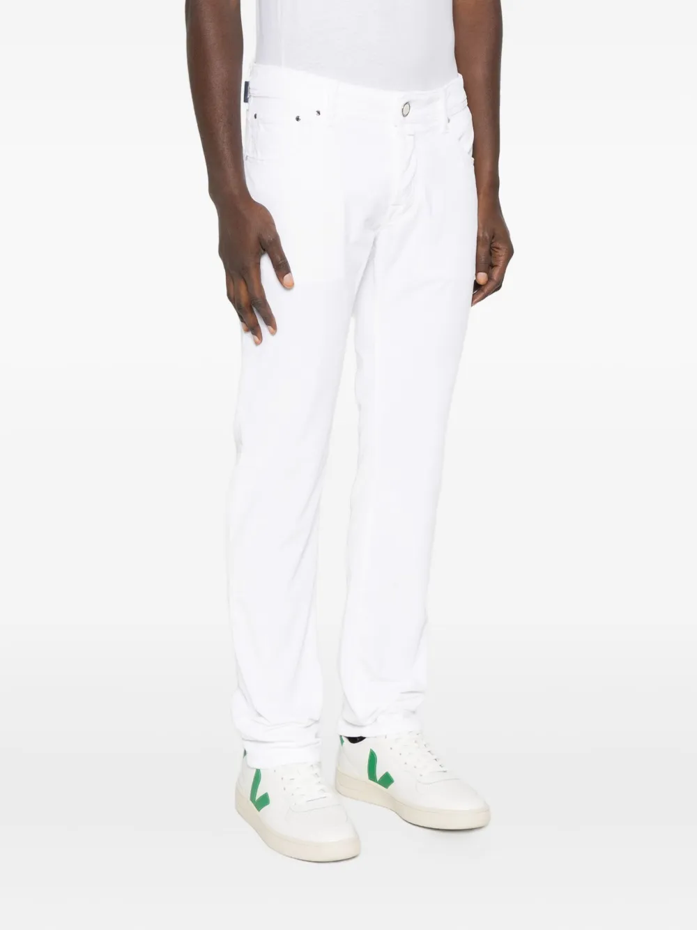 Jacob Cohen Five-pocket Trousers In White
