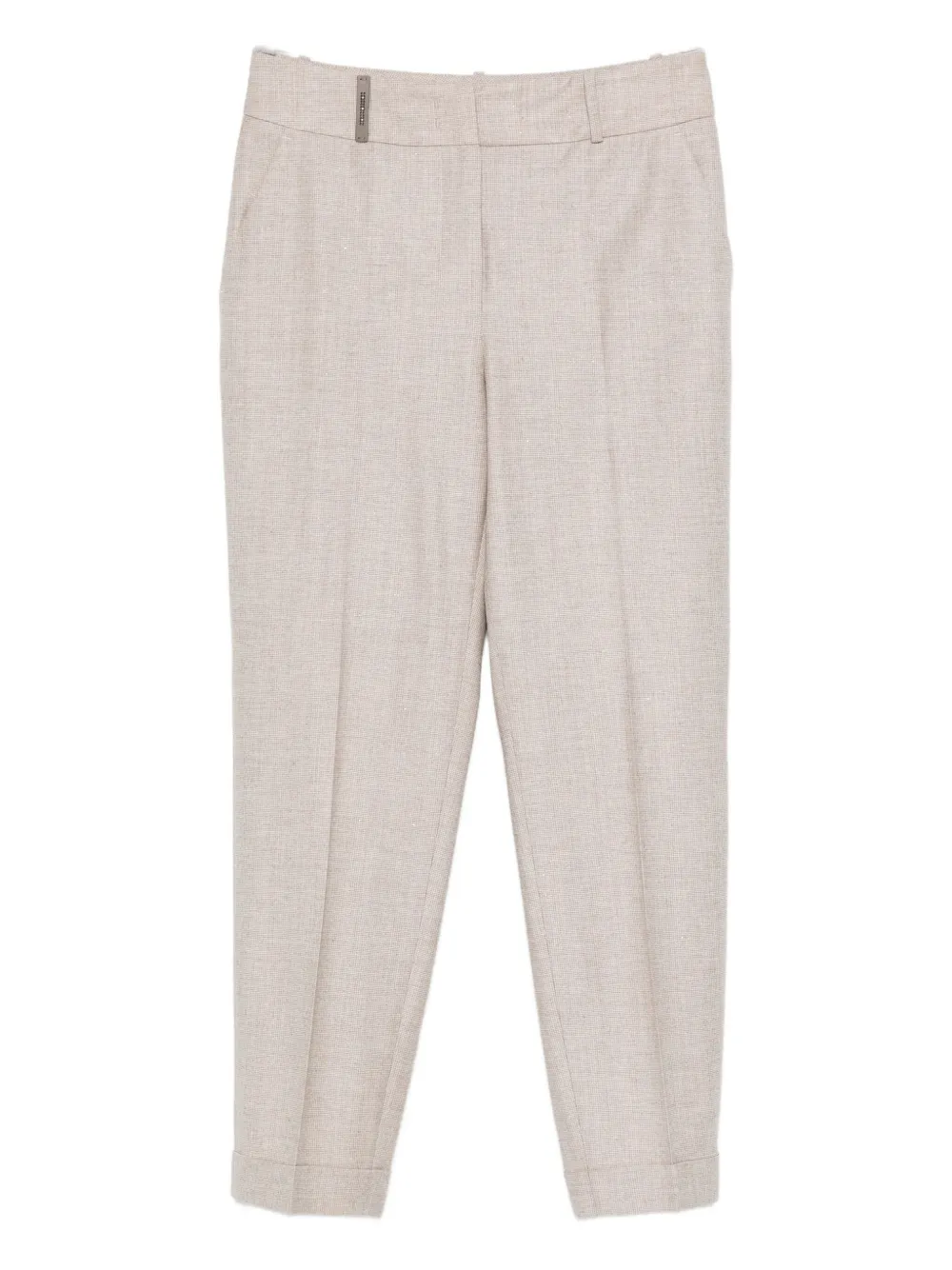 Peserico Tailored Straight-leg Trousers With Textured Finish In Neutral