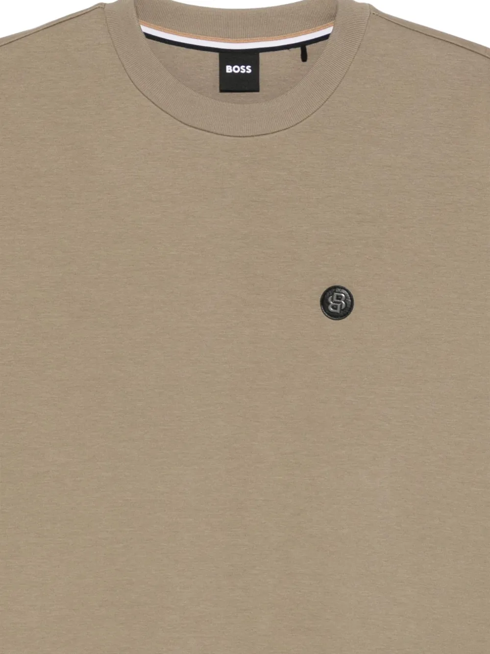 BOSS Hoodie met rits Groen