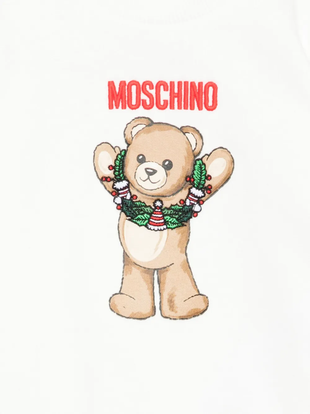Moschino Kids Sweater met teddybeerprint Wit