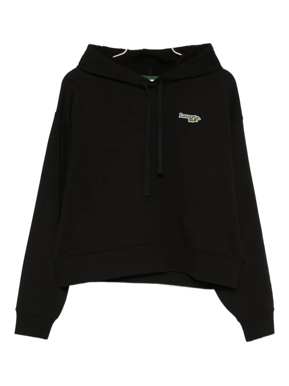 Lacoste Drawstring Hooded Hoodie In Black