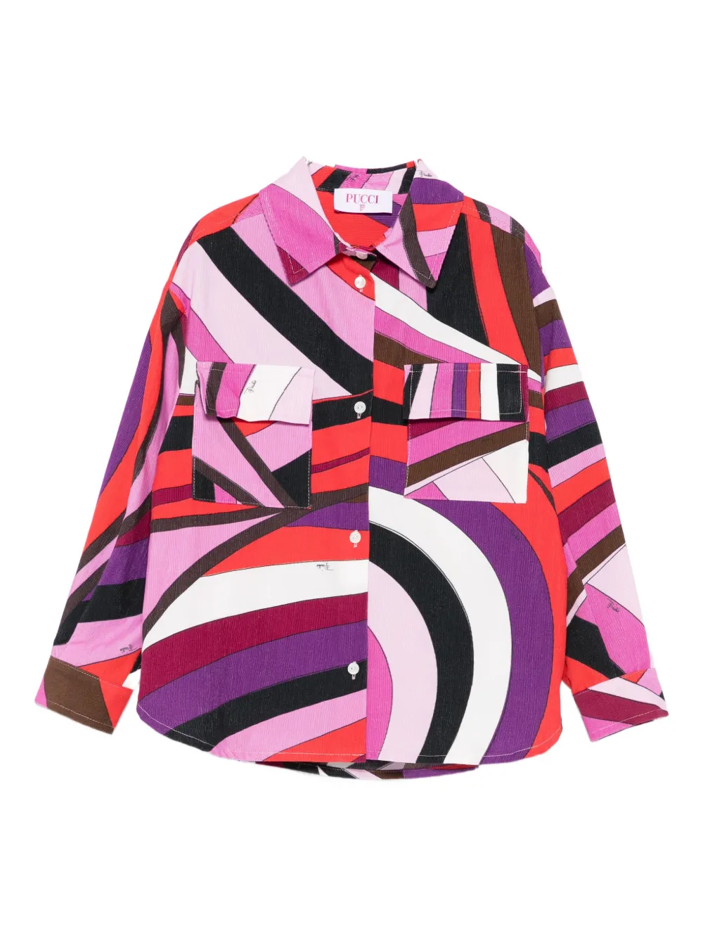 Pucci Junior Geometric-print Shirt In Multi