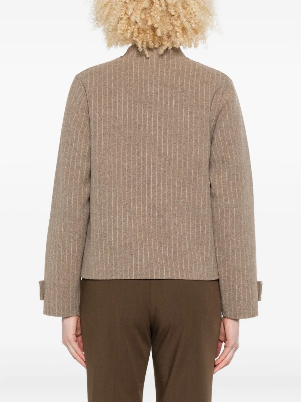 Yerse Pinstripe-pattern Jacket In Brown